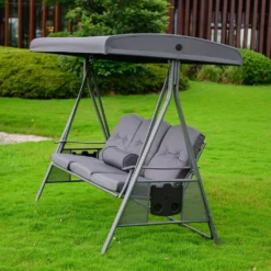 HOME DELUXE - Hollywoodschaukel DESCANSO Grau Doppel Gartenliege Lounge-Pavillon Mit Abdeckung 15 HOME DELUXE - Hollywoodschaukel DESCANSO Grau Doppel Gartenliege Lounge-Pavillon Mit Abdeckung -Angebote Moos Traum Store 4a04552f4336dc7525d540756e944e77