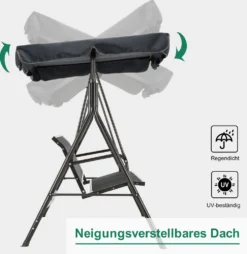 M MCombo 3-Sitzer Hollywoodschaukel Gartenschaukel Gartenliege Schaukelbank 8007 (Grau) -Angebote Moos Traum Store 4ac70be5eb81cfa88e9d12e7c46debff