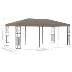 VidaXL Pavillon 6x3 M Taupe Stoff 11 VidaXL Pavillon 6x3 M Taupe Stoff -Angebote Moos Traum Store 4ac9b7dea5fdcca8ce2dacf3c1ab5873