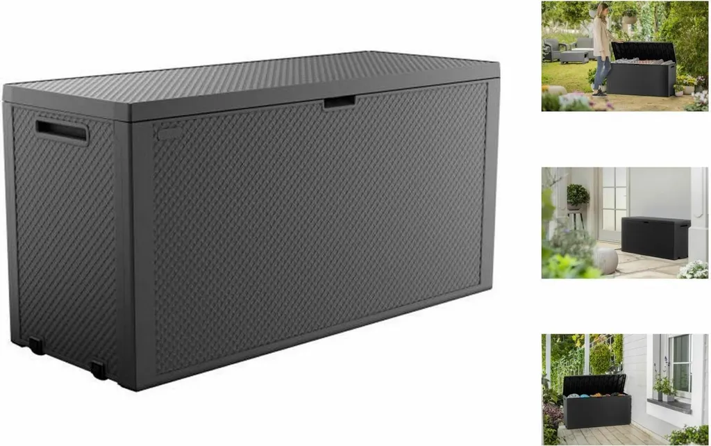 Keter Emily Aufbewahrungsbox 280 L Graphit Box Gartenbox Kunststoff 8 Keter Emily Aufbewahrungsbox 280 L Graphit Box Gartenbox Kunststoff – Bild 8