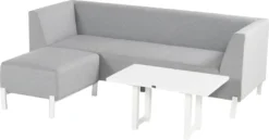 Hartman Dion Aluminium Lounge Set, Aluminiumgestell, Allwetter-Stoff Von Hartman, Inklusive Beistelltisch Und Hocker