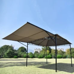 Fortuna Lai Pavillon 3 X 3 M Gartenpavillon Mit Seitenteil Robustes Dach Mit Wasserabweisender Beschichtung-Gray -Angebote Moos Traum Store 4dc44ac8e93ed324879a2b476d0b998c