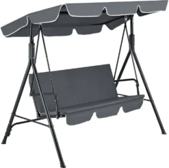 Hollywoodschaukel 172x112x152cm Gartenschaukel 3-Sitzer Gartenliege Schaukel Gartenbank Bis 270kg Wasserabweisender Bezug
