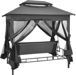 VidaXL Gartenschaukel Mit Bettfunktion Und Dach 220×160×240 Cm Stahl -Angebote Moos Traum Store 513221b7a2c70d4345a8120902a8150c