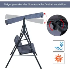Outsunny Hollywoodschaukel Gartenschaukel Schaukelbank 3-Sitzer Mit Dach Stahl Grau 172x110x152cm 10 Outsunny Hollywoodschaukel Gartenschaukel Schaukelbank 3-Sitzer Mit Dach Stahl Grau 172x110x152cm -Angebote Moos Traum Store 51be0fdc5d6c8a23e7512c43b68e03fa