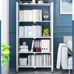 360Home Klappbare Lagerung Abnehmbar Regal Mit Rädern 5 Ebenen Weiß -Angebote Moos Traum Store 52d12a0bd9bdfae33cccb08add3ad2e0