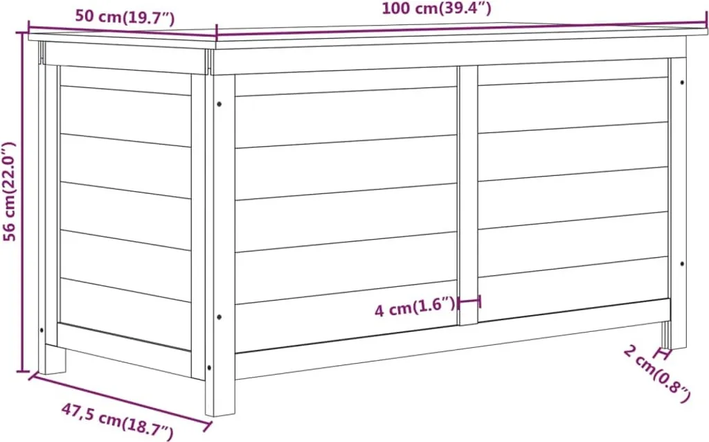 VidaXL Outdoor-Kissenbox Weiß 100x50x56 Cm Massivholz Tanne 7 VidaXL Outdoor-Kissenbox Weiß 100x50x56 Cm Massivholz Tanne – Bild 7