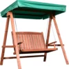 Outsunny Gartenschaukel Für 2 Personen, Hollywoodschaukel, Schaukelbank Mit Dach, Massivholz, Grün, 160 X 120 X 165 Cm