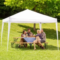 Tectake Faltbarer Garten Pavillon 3x3m - Weiß -Angebote Moos Traum Store 540a676fa24fa8b44730bd31495ff22b
