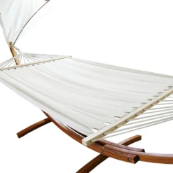 Wolketon Hängematte Hängematten Mit Gestell Und Sonnendach Hammock Aus Wetterfestem Lärchenholz Bis 200kg Stabhängematte Für 2 Personen Outdoor Und Indoor -Angebote Moos Traum Store 548dcbc79450b13ac4f77a55b94c188f 1