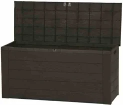 Auflagenbox/Gartenbox "Woody" H 58 X B 120 X T 46 Cm, Holz Optik, Farbe Dunkelbraun; GTS178509 -Angebote Moos Traum Store 552149792fb20a4fdf8b2560b54b9644