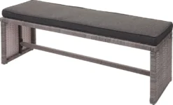 Poly-Rattan-Garnitur MCW-A29, Gartengarnitur Sitzgruppe Lounge-Esstisch-Set Sofa Grau, Kissen Grau + Bank -Angebote Moos Traum Store 55acc3ebf42254defa03f13fb535f553