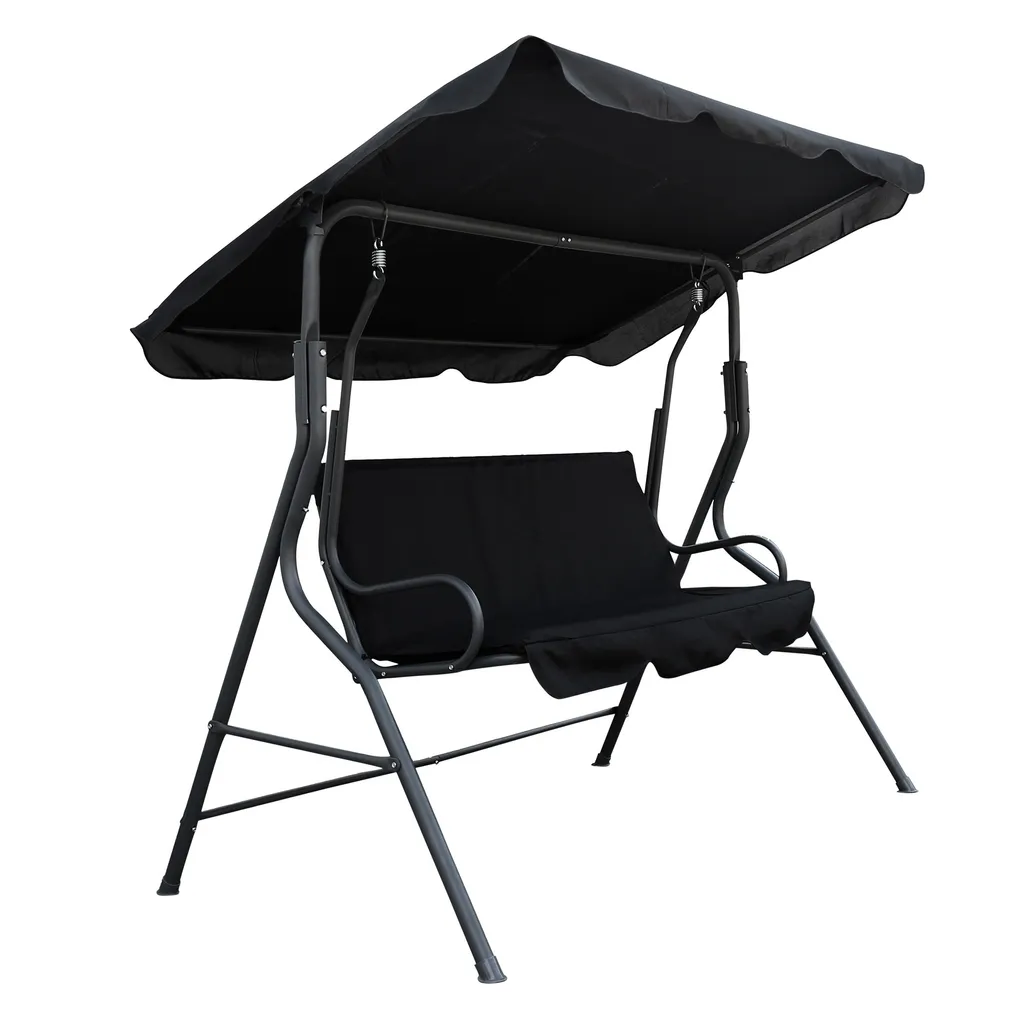 Linder Exclusiv 3-Sitzer Hollywoodschaukeln Gartenschaukel Mit Sonnendach Schaukelbank Gartenliege Schwarz 3 Linder Exclusiv 3-Sitzer Hollywoodschaukeln Gartenschaukel Mit Sonnendach Schaukelbank Gartenliege Schwarz – Bild 3