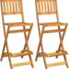 VidaXL Garten-Barhocker 2 Stk. Klappbar Massivholz Akazie