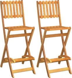 VidaXL Garten-Barhocker 2 Stk. Klappbar Massivholz Akazie