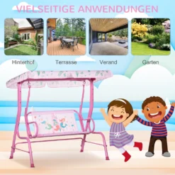 Outsunny Kinder Hollywoodschaukel 2-Sitzer Kinderschaukel Mit Verstellbarem Sonnendach Gartenschaukel Für 3-6 Jahre Kinder Metall Rosa 110 X 74 X 113 Cm -Angebote Moos Traum Store 573c4f2720732ecdf11a4ac564b7e9c7