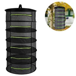 Trockennetz Trockengestell Zum Aufhängen, Faltbar Hängenetz Mit Zum Trocknen Kräutern Trocknungsnetz, Mit Reißverschlüssen, S-Haken Und Aufbewahrungstasche