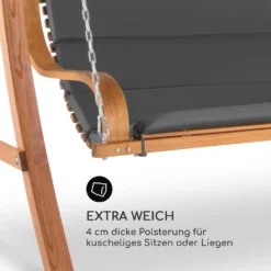 Blumfeldt Tahiti Hollywoodschaukel Aus Lärche-Massivholz Lasiert, Garden Edition, Stabile Konstruktion, Sonnendach, Bis Zu 240 Kg Belastbar, 110 X 90 Cm Große Sitzfläche, Taupe -Angebote Moos Traum Store 5880e6483de9d3905c915c27b19bf590