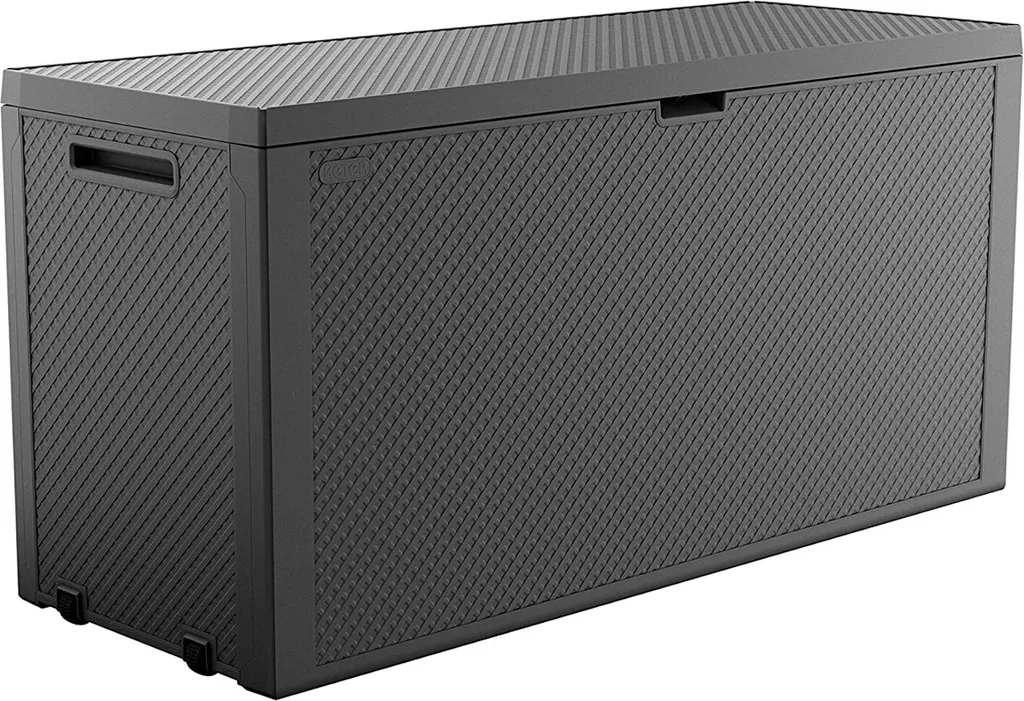 Keter Emily Aufbewahrungsbox 280 L Graphit Box Gartenbox Kunststoff 1 Keter Emily Aufbewahrungsbox 280 L Graphit Box Gartenbox Kunststoff