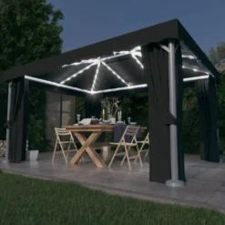 VidaXL Pavillon Mit Vorhängen & LED-Lichterkette 4x3 M Anthrazit -Angebote Moos Traum Store 5b32c0e57e21b05c2fb8cd7e2f612abc