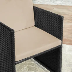SONGMICS 9er Set, Balkonmöbel, Esstisch Und Stühle, Aus PE-Rattan, Terrassenmöbel GGF009B02 -Angebote Moos Traum Store 5cb6388fa7dfc566cb4867703ccedae2