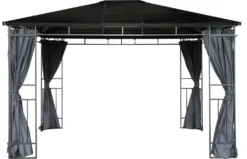Grasekamp Hardtop Pavillon Limone 3x3,6m Inkl. Seitenteile - Doppelstegplatten Hohlkammer Polycarbonat