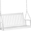 Outsunny Gartenschaukel Für 2 Personen Schaukelbank Hängebank Massivholz Patio Terrasse Hinterhof Weiß 117 X 69 X 60 Cm