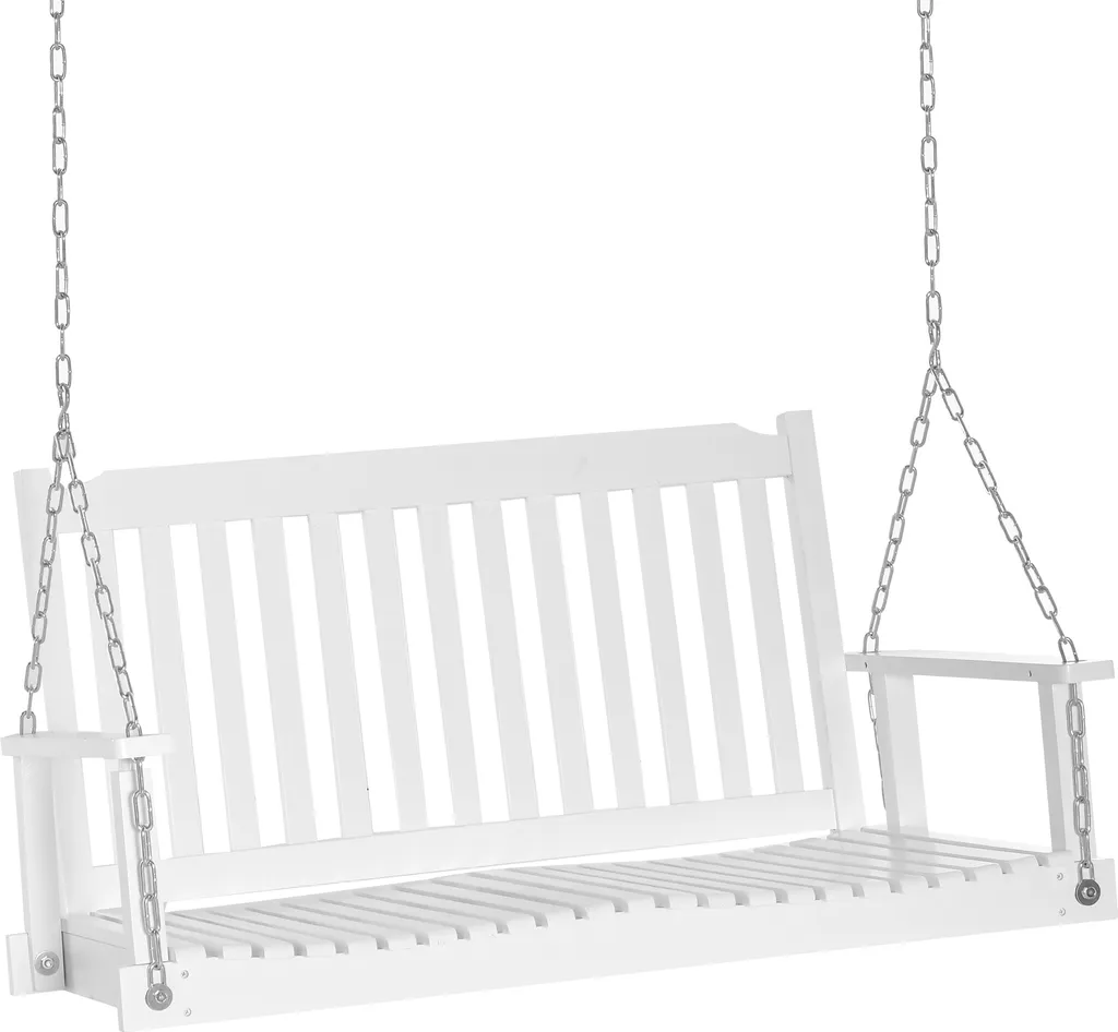 Outsunny Gartenschaukel Für 2 Personen Schaukelbank Hängebank Massivholz Patio Terrasse Hinterhof Weiß 117 X 69 X 60 Cm 1 Outsunny Gartenschaukel Für 2 Personen Schaukelbank Hängebank Massivholz Patio Terrasse Hinterhof Weiß 117 X 69 X 60 Cm