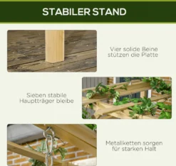 Outsunny Hollywoodschaukel Mit Pergola, 2-Sitzer Gartenschaukel, Wetterbeständige Schaukebank Für Garten, Balkon, Massivholz, Natur, 221 X 140 X 196 Cm -Angebote Moos Traum Store 5e179701a615044064c0751e9ef289c4
