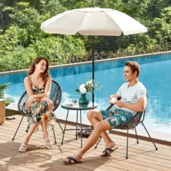 SONGMICS Balkonmöbel, 3er Set, Tischoberfläche Aus Glas, 2 Stühle, GGF013B02 -Angebote Moos Traum Store 5fe23e1b106570254176c6edf0db1d33