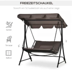 Outsunny Schwingliege Hollywoodschaukel Gartenliege Mit Dach Für 2 Personen Stahl Grau L160 X B117 X H173cm -Angebote Moos Traum Store 60d70baff723507f2092289d2cf9b190