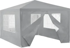 [casa.pro] Pavillon 400x300x255cm Gartenzelt Partyzelt Gartenpavillon Bierzelt Festzelt Dunkelgrau