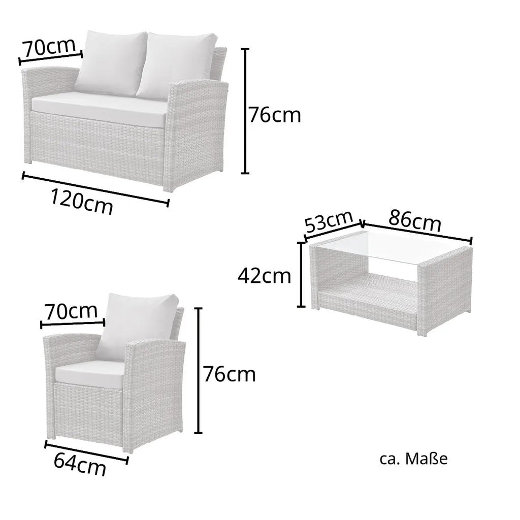 SVITA ROMA Polyrattan Lounge Rattan Garten Möbel Set Mit Sofa Und Sessel Gartenlounge Essgruppe Mit Tisch Schwarz 3 SVITA ROMA Polyrattan Lounge Rattan Garten Möbel Set Mit Sofa Und Sessel Gartenlounge Essgruppe Mit Tisch Schwarz – Bild 3