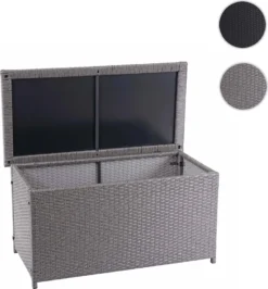 Poly-Rattan Kissenbox HWC-D88, Gartentruhe Auflagenbox Truhe Basic Grau, 51x100x50cm 170l -Angebote Moos Traum Store 6367c82bf59a0d8aa7111cb03f67d6c7