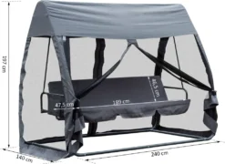 Outsunny Hollywoodschaukel Schaukelbank Gartenliege 3-Sitzer Mit Seitenwänden Grau 240x140x197cm -Angebote Moos Traum Store 63f00daccc770b8cc90593b944a6fdac