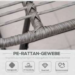 Outsunny Rattan Relaxsessel Mit Fußhocker Gartensessel Outdoor Rattanstuhl Mit Kissen Stahl Polyester Grau 69 X 76 X 70 Cm -Angebote Moos Traum Store 641ef962fa2a7ec741ecbb38a323d69d