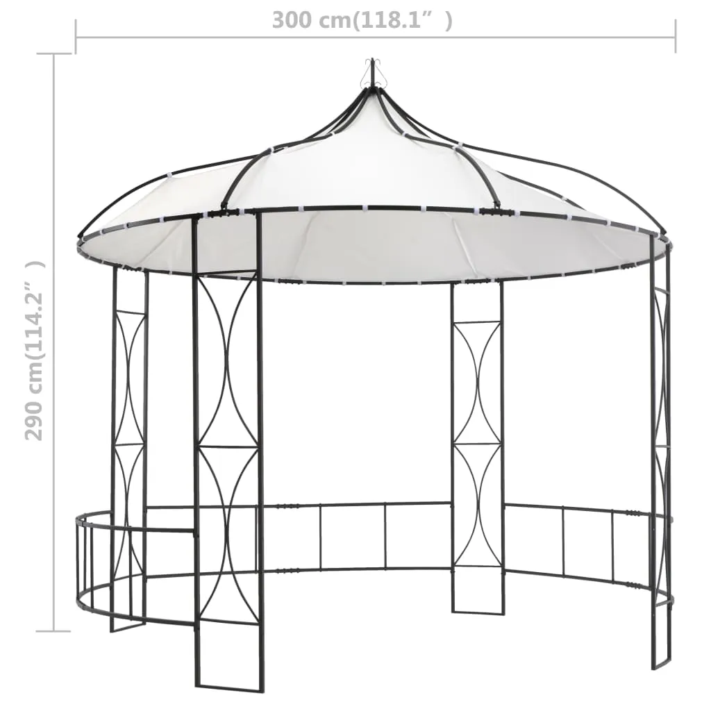 VidaXL Pavillon 300 X 290 Cm Weiß Rund 6 VidaXL Pavillon 300 X 290 Cm Weiß Rund – Bild 6