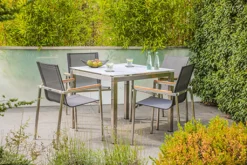 5-teiliges Gartenmöbel-Set Sydney 3, Edelstahl, Textilene Grau