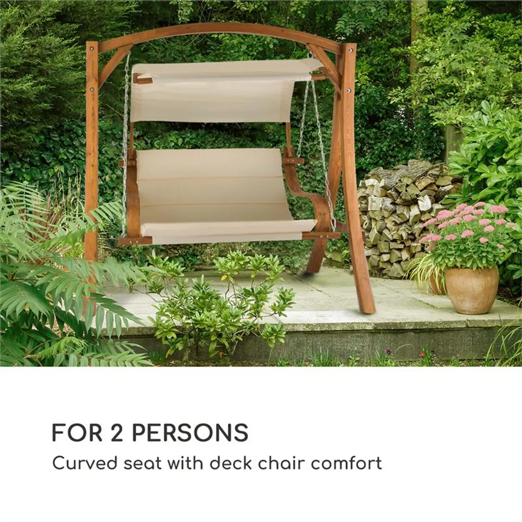 Maui Hollywoodschaukel 110 Cm 2-Sitzer Sonnensegel Polyester Lärche 4 Maui Hollywoodschaukel 110 Cm 2-Sitzer Sonnensegel Polyester Lärche – Bild 4