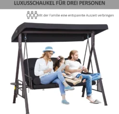 Outsunny 3-Sitzer Hollywoodschaukel Gartenschaukel Mit Sonnendach Kissen Metall Polyester Schwarz 116 X 206 X 183 Cm 15 Outsunny 3-Sitzer Hollywoodschaukel Gartenschaukel Mit Sonnendach Kissen Metall Polyester Schwarz 116 X 206 X 183 Cm -Angebote Moos Traum Store 65bb3a7270876607e5566cebe83cfae2