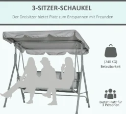 Outsunny Hollywoodschaukel 3-Sitzer Gartenschaukel Schaukelbank Mit Dach Metall Grau+Silber 170 X 110 X 153 Cm 15 Outsunny Hollywoodschaukel 3-Sitzer Gartenschaukel Schaukelbank Mit Dach Metall Grau+Silber 170 X 110 X 153 Cm -Angebote Moos Traum Store 6616ae516b9349e9a91b3d2c1182afe4