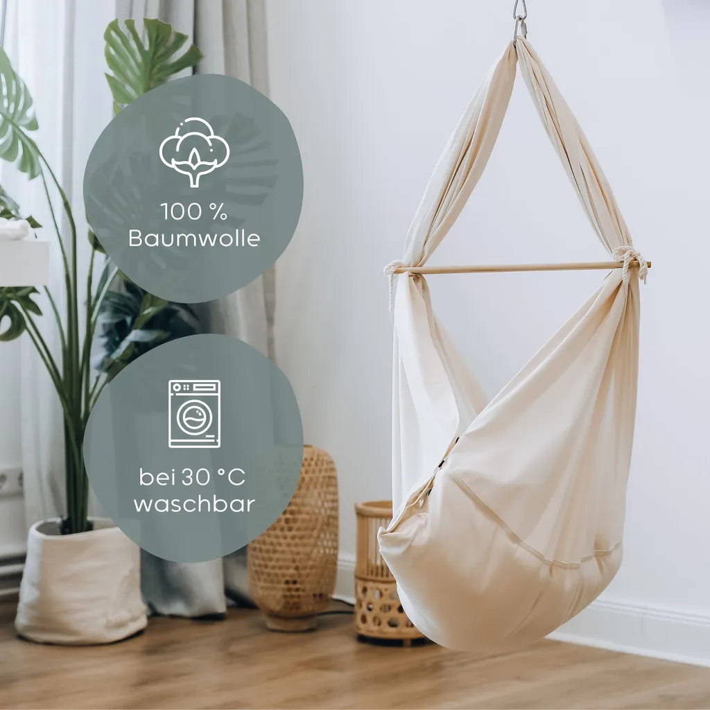 SWING2SLEEP - Federwiegen-Hängematte Dream2sleep In Der Farbe Beige 4 SWING2SLEEP - Federwiegen-Hängematte Dream2sleep In Der Farbe Beige – Bild 4