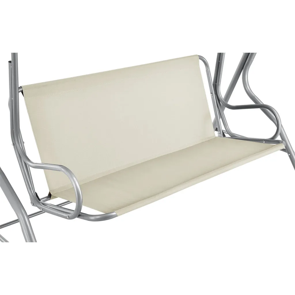 Juskys Hollywoodschaukel 3-Sitzer Mit Dach & Sitzauflage – Gartenschaukel 200 Kg Belastbar – Schaukelbank Für Garten & Terrasse - Beige 10 Juskys Hollywoodschaukel 3-Sitzer Mit Dach & Sitzauflage – Gartenschaukel 200 Kg Belastbar – Schaukelbank Für Garten & Terrasse - Beige – Bild 10