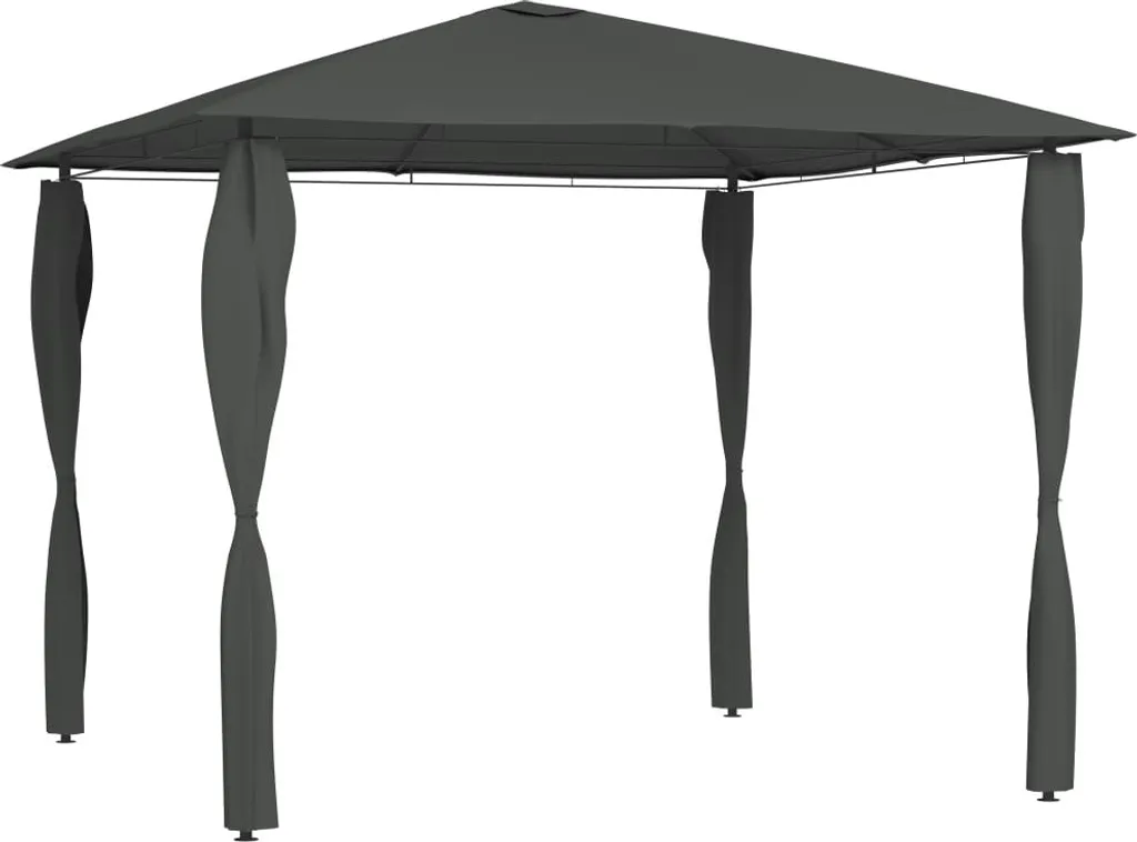 VidaXL Pavillon Mit Pfostenabdeckungen 3x3x2,6 M Anthrazit 160 G/m² 1 VidaXL Pavillon Mit Pfostenabdeckungen 3x3x2,6 M Anthrazit 160 G/m²