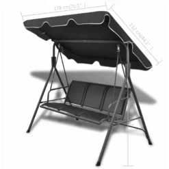 VidaXL Hollywoodschaukel Mit Dach Schwarz 11 VidaXL Hollywoodschaukel Mit Dach Schwarz -Angebote Moos Traum Store 68f0218841bd14f85d2c064b51ca9718