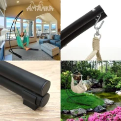 Hängestuhlgestell 210cm | Hängesessel-Stand Ständer Aus Stahl In Schwarz | Belastbarkeit Max. 150KG | Perfekt Für XXL Mehrpersonen-Hängestühle Hängesessel Hängesitz | Freistehendes Metallgestell | Innen- Und Außenbereich -Angebote Moos Traum Store 695b83d3e4dc82f17a1799ea8e3fde6a