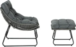 Outsunny Rattan Relaxsessel Mit Fußhocker Gartensessel Outdoor Rattanstuhl Mit Kissen Stahl Polyester Grau 69 X 76 X 70 Cm -Angebote Moos Traum Store 6a321ea5cd72baeb60a2a2f95cee25f4