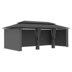 VidaXL Pavillon Mit Vorhängen 600x298x270 Cm Anthrazit 10 VidaXL Pavillon Mit Vorhängen 600x298x270 Cm Anthrazit -Angebote Moos Traum Store 6aa0dbaacb45ebd7bd62f5786d104fe1