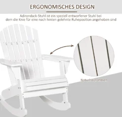 Outsunny Adirondack Gartenstuhl Schaukelstuhl Schaukelsessel Gartensessel Gartenmöbel Balkonstuhl Weiß 77 X 94 X 97 Cm -Angebote Moos Traum Store 6aa0e58034e0590c292fb02ee5a260e0