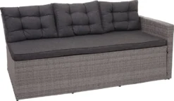 Poly-Rattan-Garnitur MCW-A29, Gartengarnitur Sitzgruppe Lounge-Esstisch-Set Sofa Grau, Kissen Grau + Bank -Angebote Moos Traum Store 6beedc01de4ab6493d8834acbcc0614c